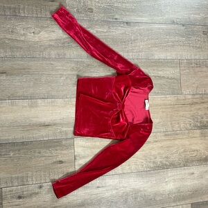 XS Hollister Red Velvet Long-Sleeve Top